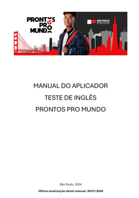 Teste de Inglês Prontos pro Mundo - Manual do Aplicador